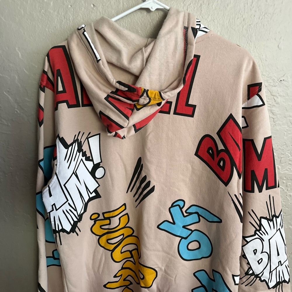 Marvel Beige and Blue Graphic Hoodie
